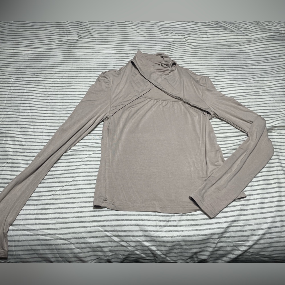SHEIN | Keyhole Nude Long Sleeve Top | Size L